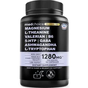 12 in 1 Sleep Support Capsules Melatonin Free Non Habit Forming Sleep Supplement with Magnesium Ashwagandha and GABA 90 Count