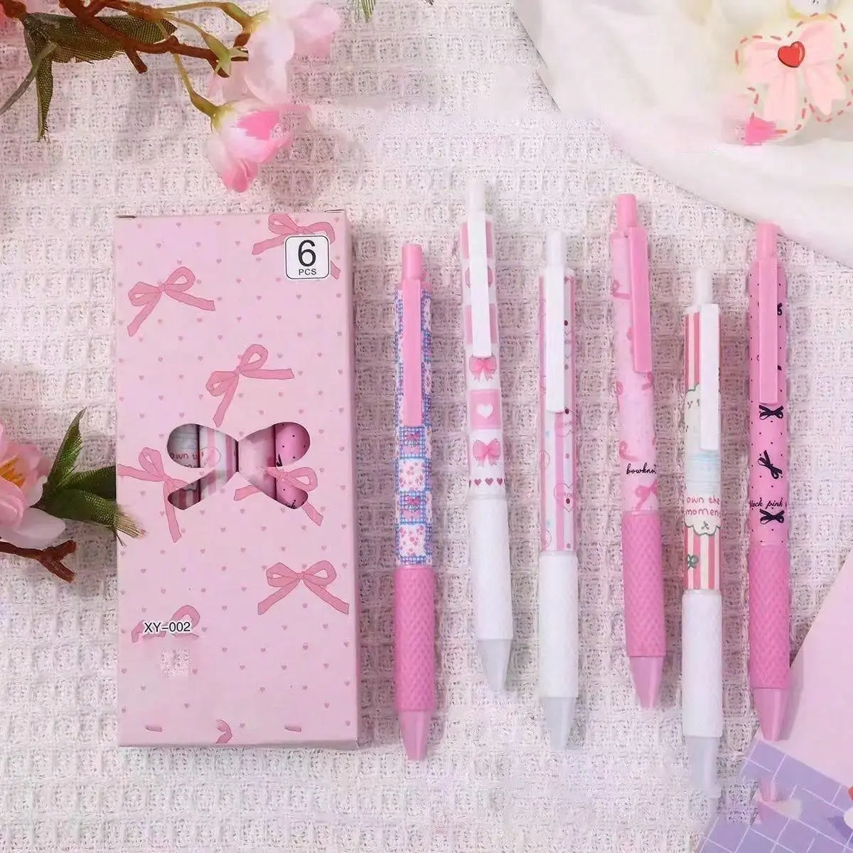 6pcs Bow Pens With Quick-Dry Ink, Smooth Writing, Non-Smudge, Durable, Ideal For School Office And Daily Use &Perfect GiftHS Glass Bubble Bead DIY Beading, Independence Day, Mother’s Day