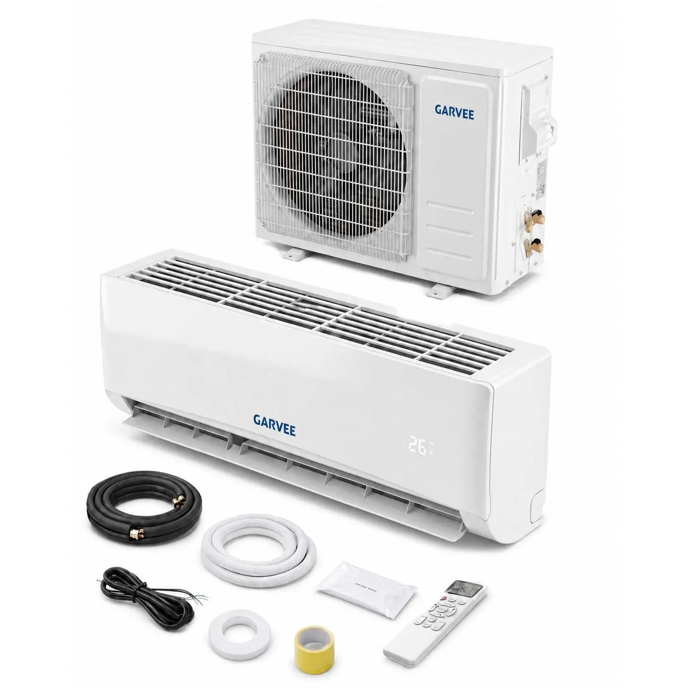 9000 BTU Mini Split AC/Heating System, 17 SEER2 Inverter Split System Air Conditioners, Ductless Wall Mount Heat Pump, AC Unit Cool Up to 450 Sq. Ft, 230V