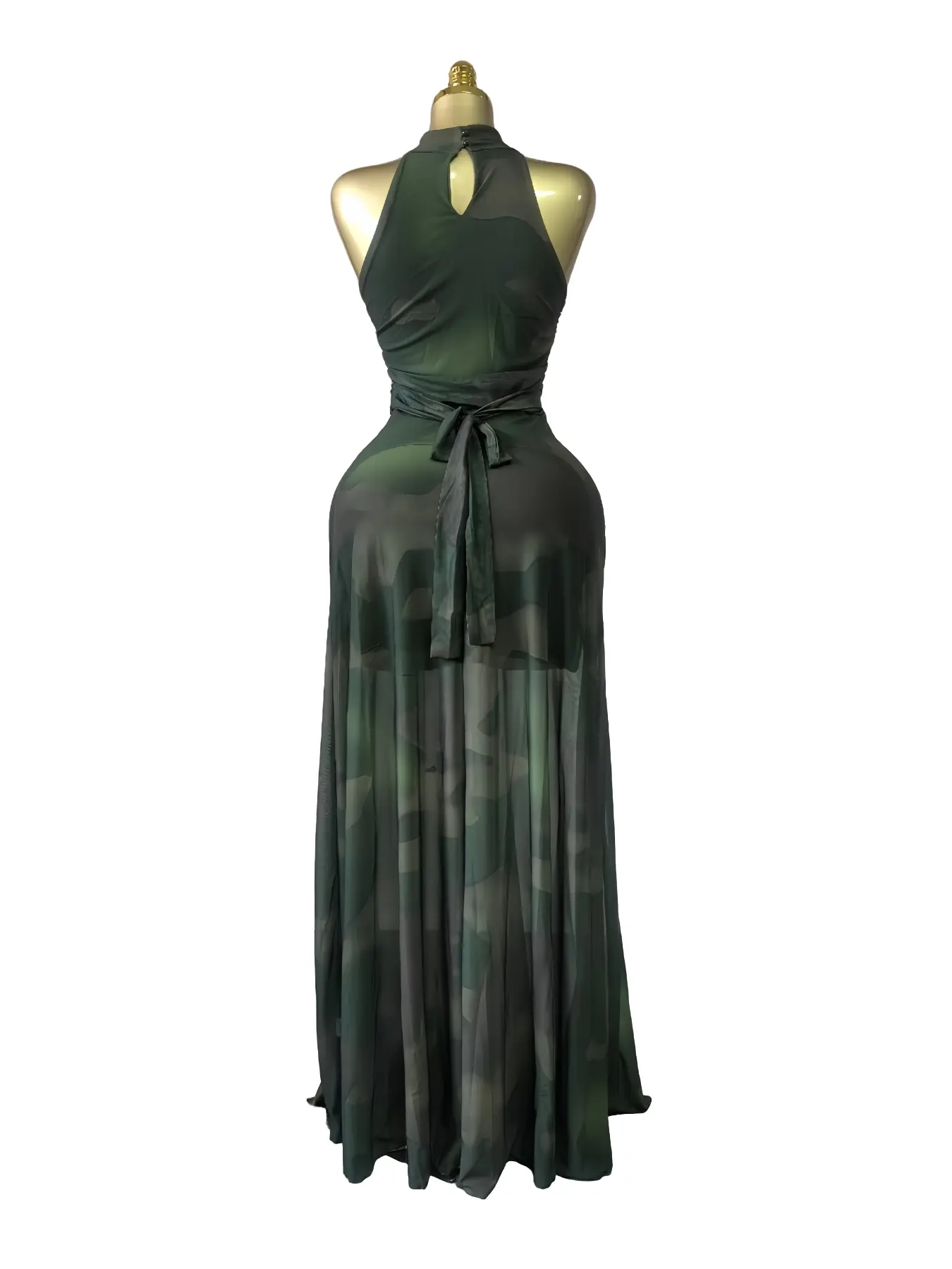 PULKRITU Women's O-Neck Sleeveless Stacked A-line Maxi Dress, Elegant  Romantic Dress, Autumn Party Gown, Beach Evening Dress, Printed Long Dress  for Birthdays, Jellyfish Camouflage Printed with Sashes Floor Length Dresses  - TikTok
