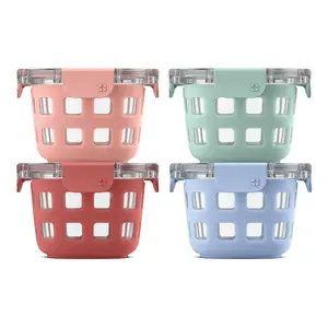 Ello Duraglass 2 Cup Glass Meal Prep Bowl - 4 Pack