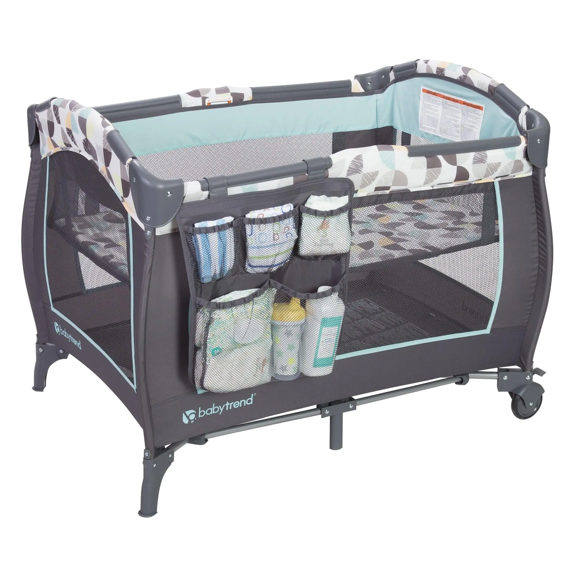 Baby Trend Trend-E Nursery Center Playard Portable Crib w/ Bassinet, Doodle Dots Baby Trend Trend-E Nursery Center Playard Portable Crib w/ Bassinet, Doodle Dots
