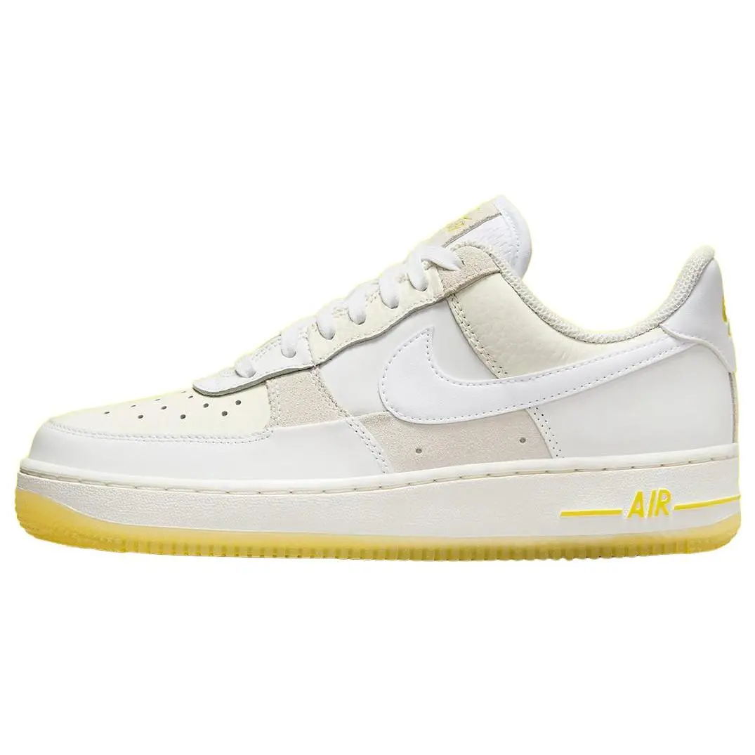 Nike Air Force 1 Low 07 Uv Reactive Patchwork White Multicolor Yellow Durable Non-slip Skate Shoes Women's FQ0709-100