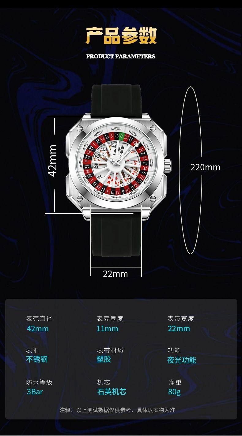 Swiss Brand New Rotating Fortune God Watch Fashion Men Wristwatch Creative Luminous Waterproof Automatic Quartz Watch