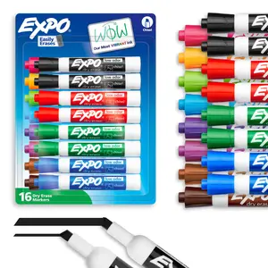 EXPO Dry Erase Markers, Low Odor Ink, Assorted Colors, Chisel Tip, 16 Count