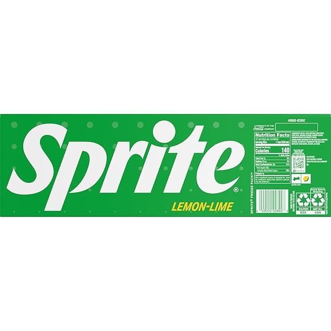 Sprite Lemon-Lime 12 fl oz Cans 12 Pack Refreshing Lemon Lime Soda Drink Classic Flavor Convenient 12-Pack Easy to Enjoy