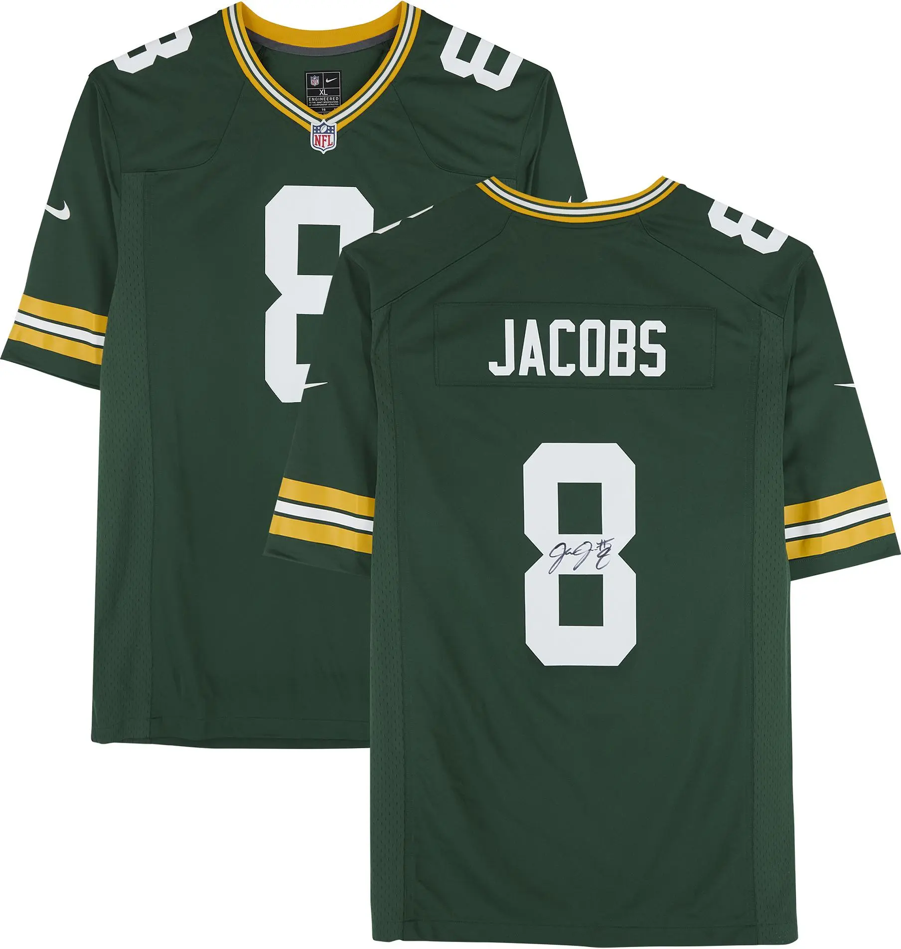 Josh Jacobs Green Bay Packers Autographed Nike Green Game Jersey - Fanatics Authentic Certified