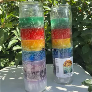 FlanmSakre 7 Color Sacred Intention Candle – Spiritual Cleansing & Energy Balance
