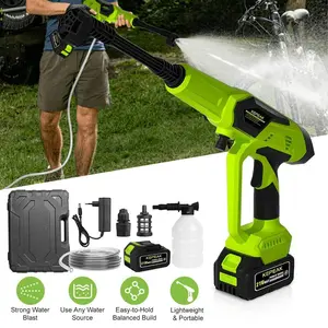 21V Portable Cordless Power Washer, 200W High Pressure Cleaner with 13000mAh Battery, 6-in-1 Spray Nozzle & Foam Bottle for Car and Outdoor Cleaning,for Valentine’s Day Gift