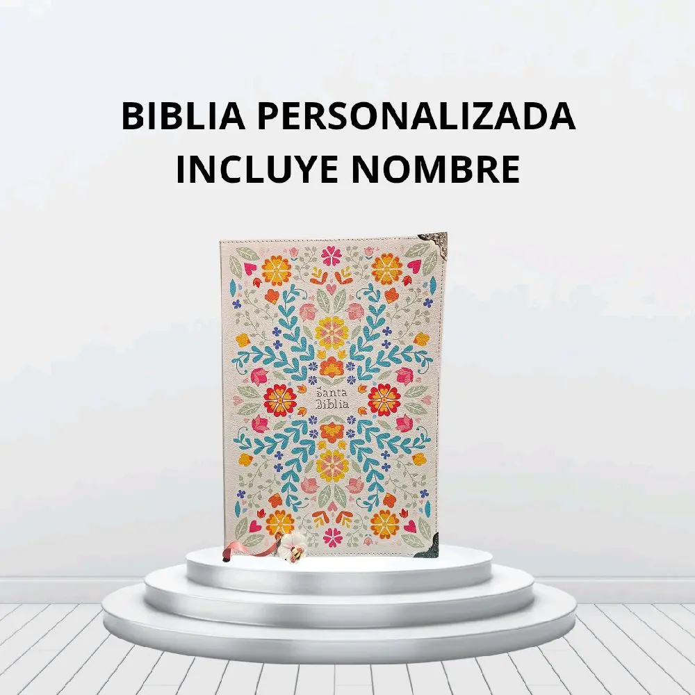 Biblia floral con letra super gigante personalizada