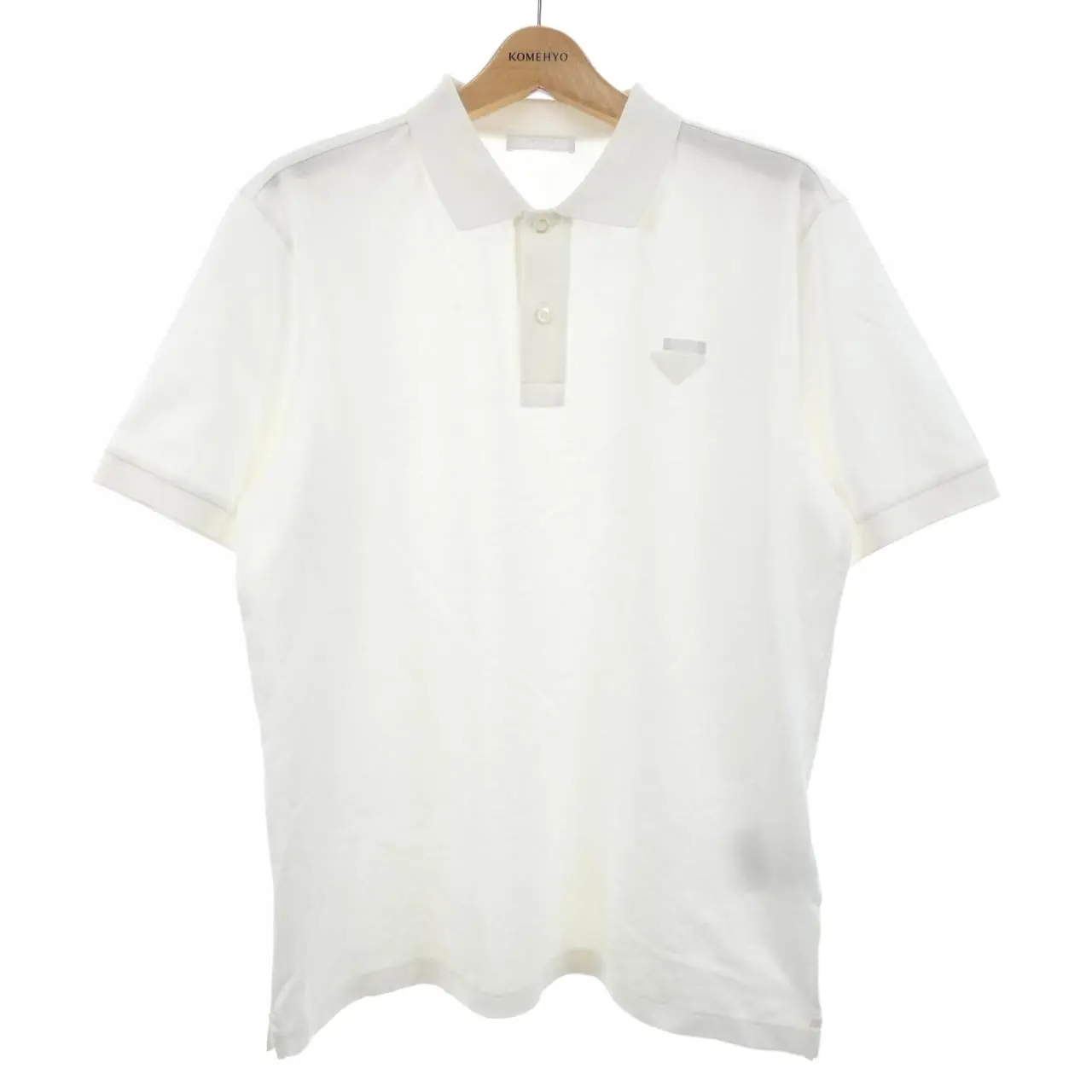 Pre-owned PRADA Cotton Small Leather Goods Triangle Logo Pique Polo Shirt