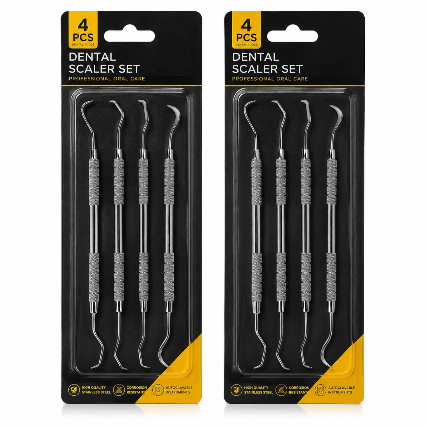 Dental Pick Set 8 PCS 2 Pack Stainless Steel Dental Tools Kit Plaque Remover Tartar Scraper Home Teeth Cleaning Oral Care Kit