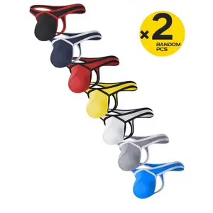 2/3/4 Packs Random Color, Men's Bikini Style Triangle Thong, Fashion Comfort Athletic Sportswear Underwear Activewear for Home Leisure & Fitness Body Shaping mens lingerie