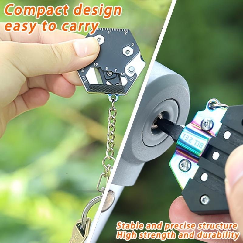 Portable 22pcs Hexagonal Multi-Tool - Folding Knife, Screwdriver Set ...