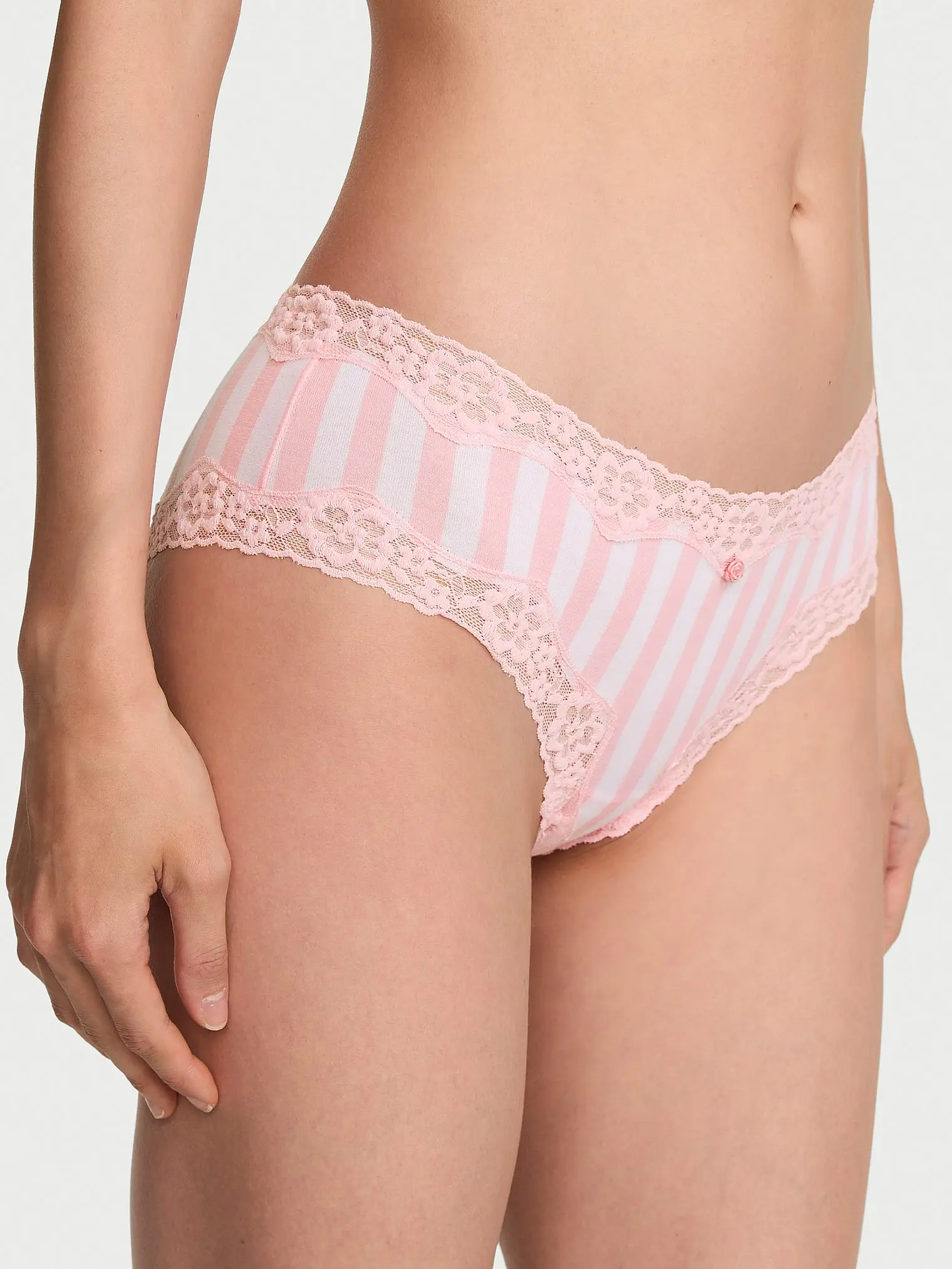 Victoria's Secret Cotton Lace-Waist Cheeky Panty Victoria's Secret Cotton Lace-Waist Cheeky Panty