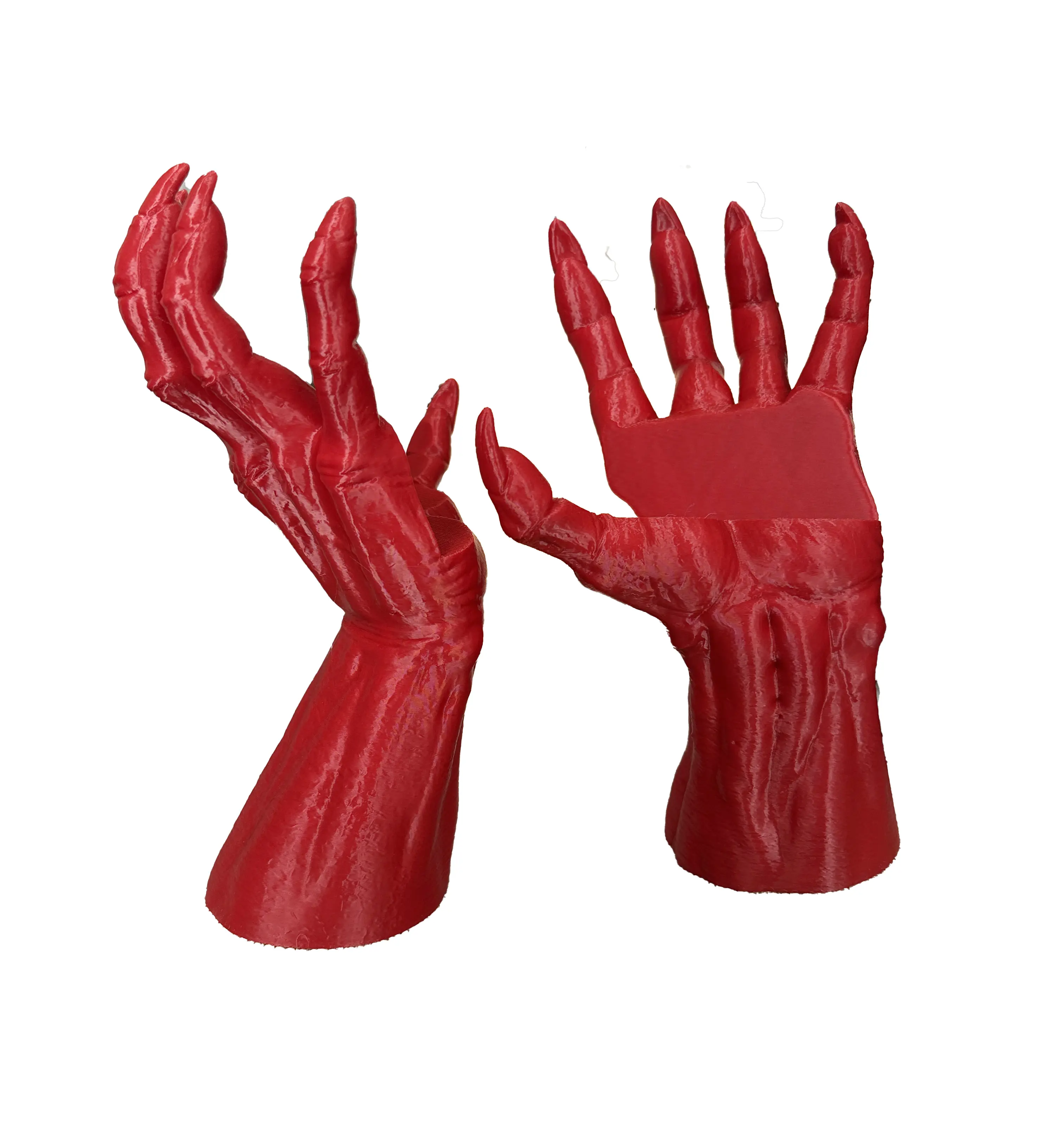 Pair of Red Demon Hand Bookstand - Ideal for Hardback and Paperback Books - Lightweight Plastic - Fantasy Theme