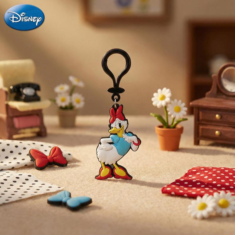 Disney Daisy PVC Keychain 1PC Official License Cute Animal Bag Clip Charms Anime Figure Collector Keyring Backpack Decor Durable PVC Soft Rubber Gift