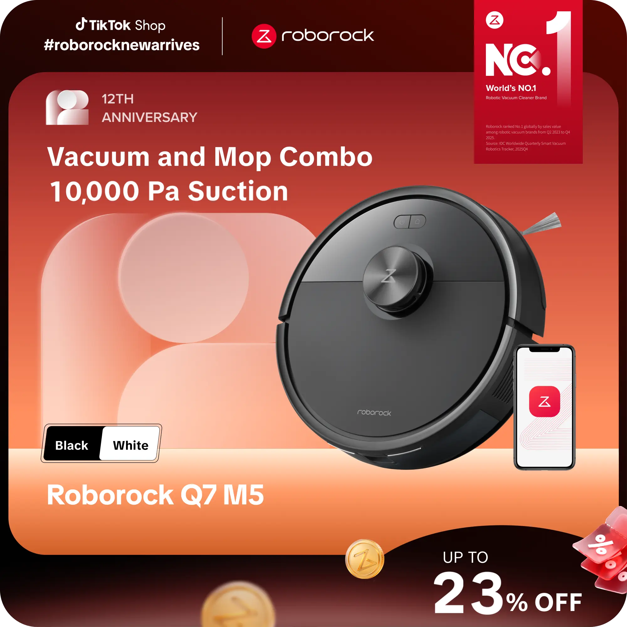 Roborock Q7 Series Robot Vacuum and Mop Combo, LiDAR Navigation, Pet Hair, Automatic Vacuum Cleaner for Home Robot, Self-Charging Robotic Vacuum Cleaning, APP-Controlled Mopping  #TikTokShopBackToSchool