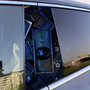 Money Pattern Car Sticker, Self Adhesive Car Decal, Easy To Apply, Car Exterior Decoration Accessories for Car Body Window