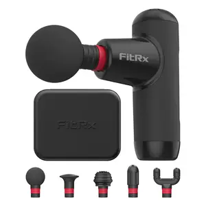 FitRx Max Mini Massager, Rechargeable Portable Muscle Massage Gun with Multiple Attachments