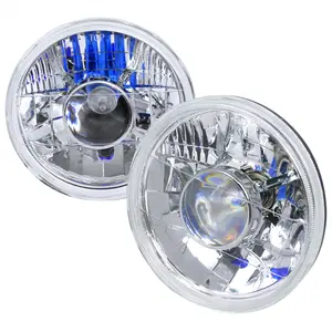Universal 7" Round H4 Projector Headlights (Chrome Housing/Clear Lens)