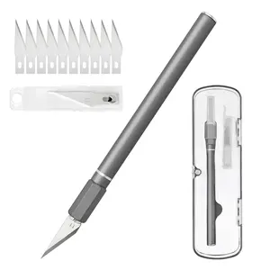 Exacto Knife Set with 10 Aluminum Blades, Hobby Knife Set, Precision Craft Knife Kit for Pumpkin Carving, Modeling, DIY Art Projects, Scrapbooking, Portable Multipurpose Knives, Sojourner Knives Fixed Blades