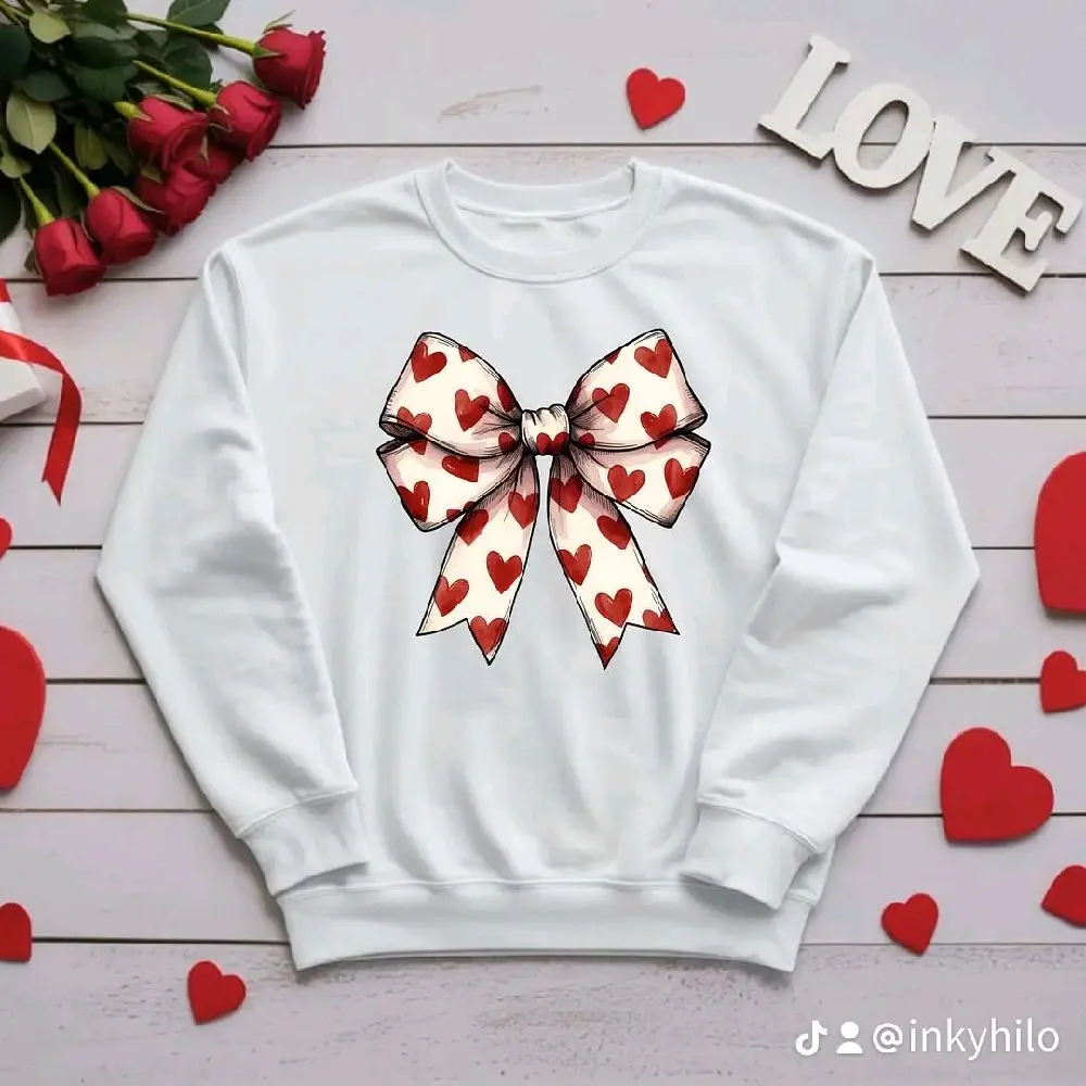 Heart Bow Valentine Crewneck | Cute & Cozy Sweatshirt