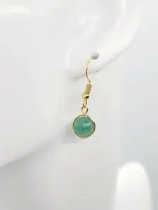 18K Gold Aventurine Earrings: Green Crystal Healing Jewelry