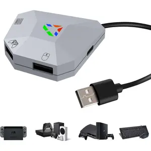 Keyboard and Mouse Adapter for Nintendo Switch, Xbox Series S/X, Xbox One, PS4/PS3, Switch Keyboard Mouse Converter Support Mouses Sensitivity/Aim Speed/Dead Zone Adjustment - Plug and Play