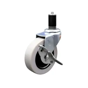 212 MAIN SCC-EX05S310-TPRS-SLB-112 3 in. Swivel Thermoplastic Rubber Caster Wheel with 1.5 in. Expanding Adapter Stem, Side Lock Brake, Light Duty Furniture Hardware Caster
