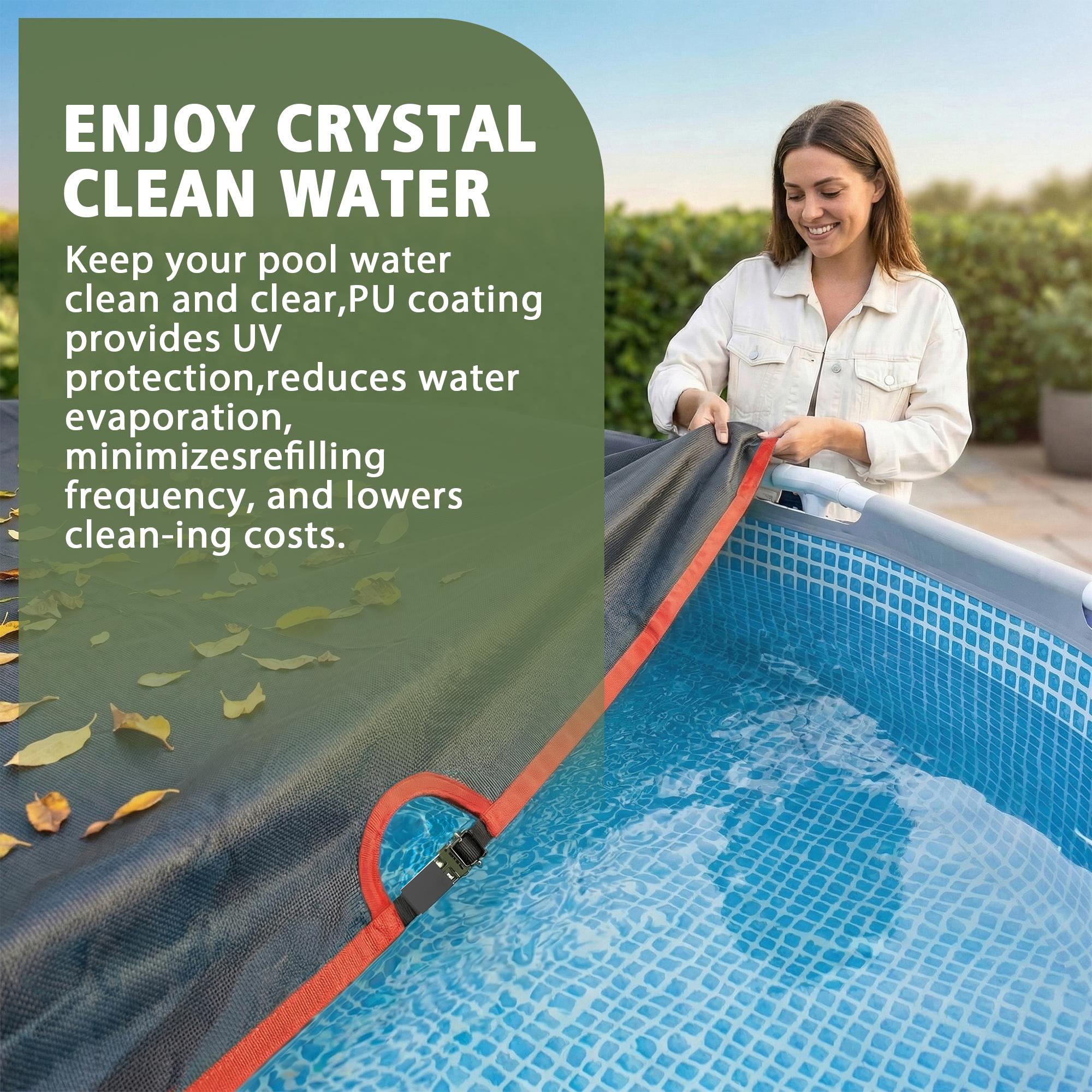 New upgrade 12FT Round Above-Ground Pool Cover Solar Waterproof with Accessories Included for Pool Equipment Shade & Heater Safety way plus org aqua outdoor