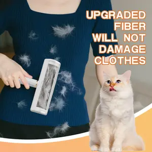 Pet Hair Removal Roller Device with Reusable Cotton Plush Surface –  Reusable Roller, Effective for Removing Cat and Dog Hair from Furniture, Sofas, Carpets, Clothing, and Bedding (Green and white)