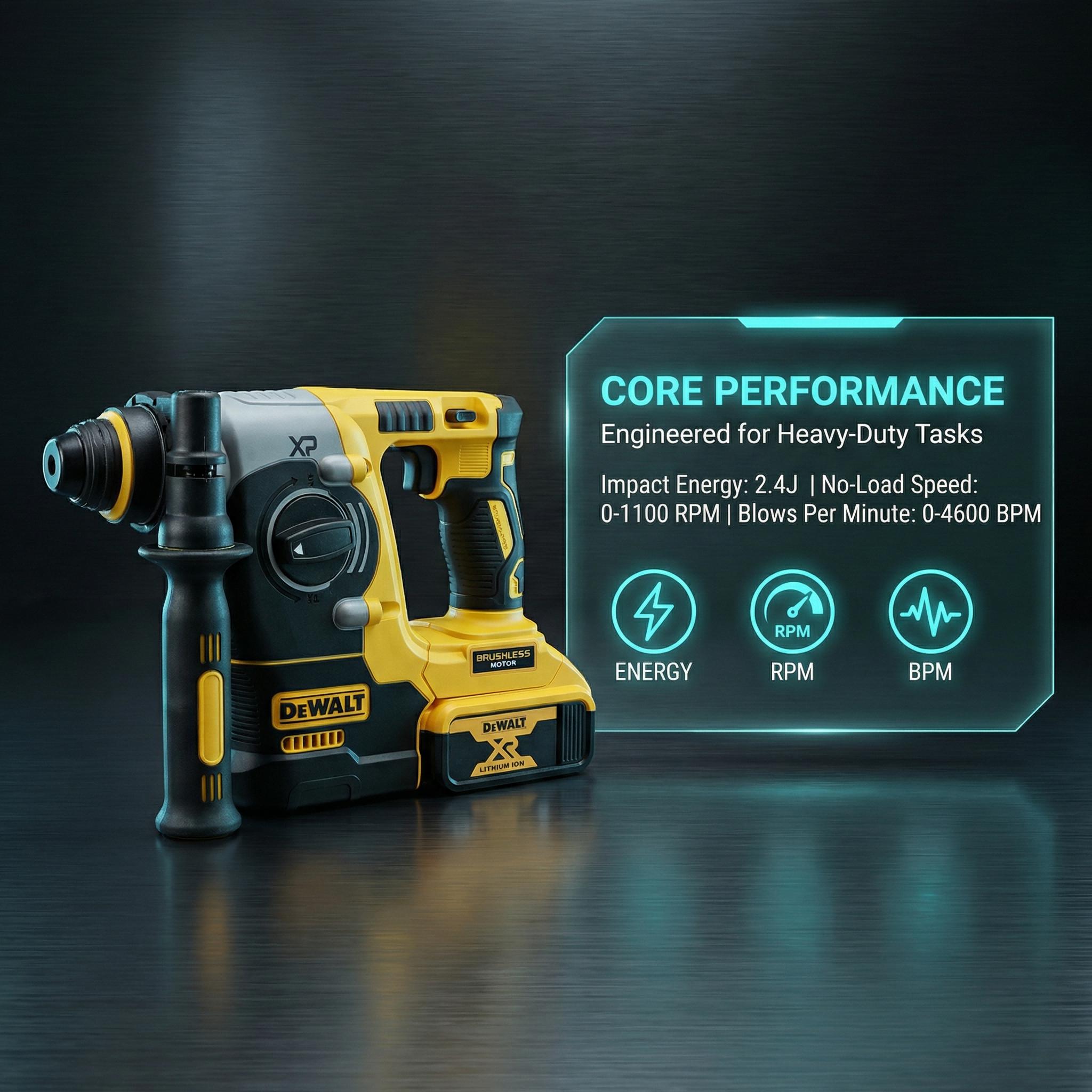 DEWALT DCH273 20V Impact Hammer Drill, 2.4J Impact, Ideal for Concrete, Wood, and Metal Drilling tool kit set Cordless Household wrench machine power brushless