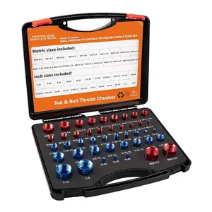 44PCS Thread Checker, Thread Checker, Thread Checker Kit in Standard  Metric Size Finder Checker Thread   Gauge for Quickly Identify threading  machine Digital Electronic Torque Wrench  Large Capacity Universal   Bolt and Nut Extractor Set