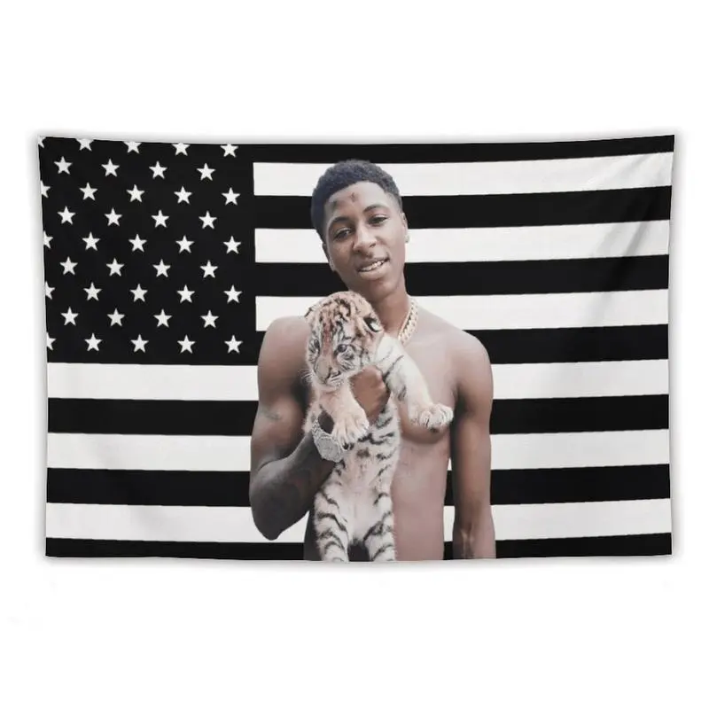 YoungBoy Never Broke Again Americana Themed Concert Tapestry - Trippy Hanging Decoration, Cheap Room Decor for Teens, Home Supplies Gift