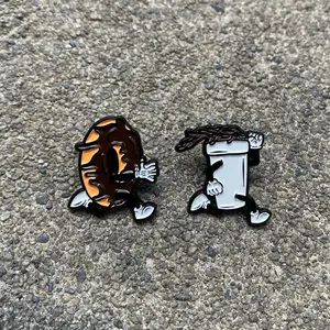 Cartoon donut and coffee pin set (the original) for hats, backpacks , etc.
