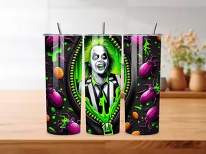Beetlejuice 20oz Skinny Tumbler-Halloween Horror Movie Character