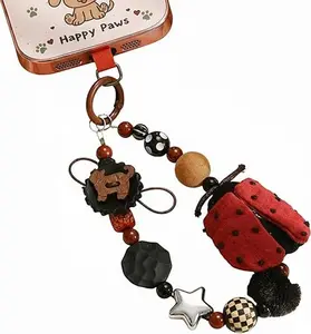 Detachable Anti Theft Strap Beaded Phone Charm - Hands-Free Phone Wrist Strap for Women - Phones Chain Wristlet - Suitable for various models.