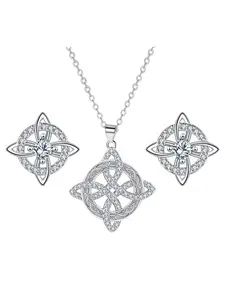 ✨ Witch's Knot Jewelry Set: Necklace And Earring Set, Stainless Steel Protective Amulet Necklace & Earrings, Wiccan & Celtic Symbol. The perfect spiritual gift for her—ideal for Mother's Day, Valentine's, Halloween, Graduation, or Christmas.