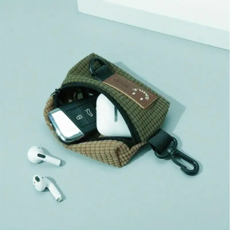 Portable Earphone Storage Bag, Retro Colorblock Zipper Pouch, Lightweight Zipper Coin Purse, Multifunctional Storage Bag for Home Office Travel, Earbu