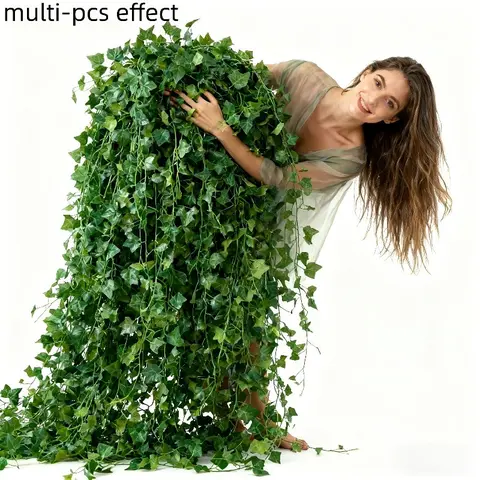 48pcs Pack Artificial Ivy Leaves 80cm, Fake Vine Artificial Ivy Vines Hanging Decorative Plants, Bedroom Decor Ornaments, Party Wedding Wall, Spring Summer Decoration