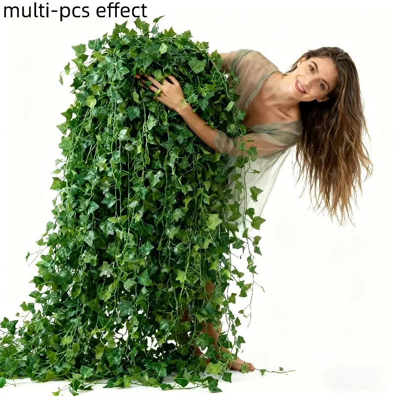 48pcs Pack Artificial Ivy Leaves 80cm, Fake Vine Hanging Decorative Plants, Bedroom Decor Ornaments, Party Wedding Wall, Spring Summer Decoration, Fake Indoor Plants
