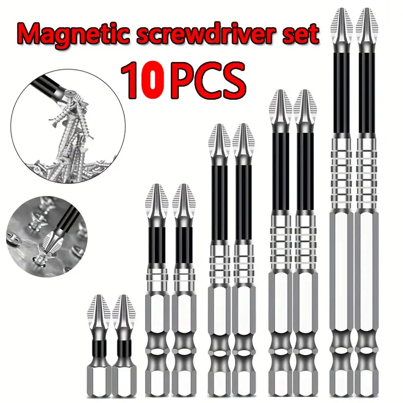 10pcs Impact-resistant and non-slip drill bits,Impact Driver Bit Set,High magnetic screwdriver bits,lmpact Driver Bit Set Power Tool