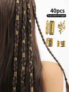 Punk Style Hair Accessories Set, Hair Clips Rings for Hair Braids, Hair Accessories for Women & Girls, for Birthday Gift