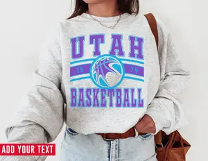 Vintage Utah Basketball Sweatshirt T-shirt Utah Jaz Sweater Jazz T-shirt Vintage Basketball Fan Shirt Retro Utah Basketball