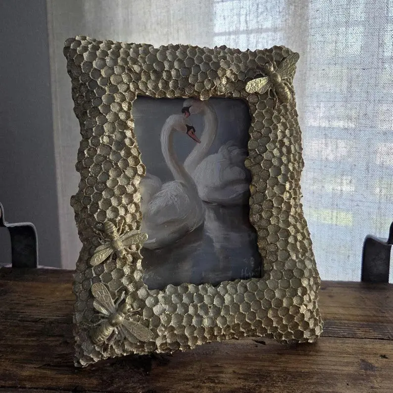 Farmhouse Ornate Picture Frame: Victorian French Country Gold Decor - Vintage frame