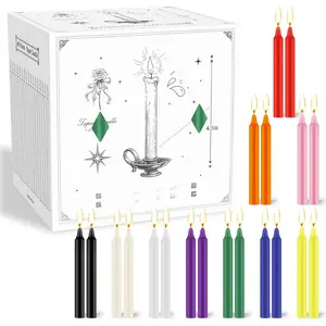 100 Pack Assorted Color Spell Chime Candles, 4 Inch Small Taper Candles for Rituals, Birthday Party, , Meditation,  Supplies, Prayer, Wax Play & More