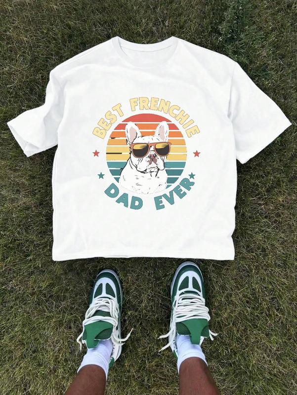 French Bulldog Sunglasses BEST FRENCHIE Pure Cotton Men's T-Shirt Comfort Fit