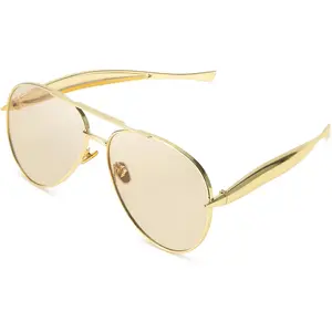 【It girl Sunnies】Sodqw Gold Aviator Sunglasses for Women Men Trendy Designer Metal Sun Glasses with UV400 Metal Frame Ladies Shades