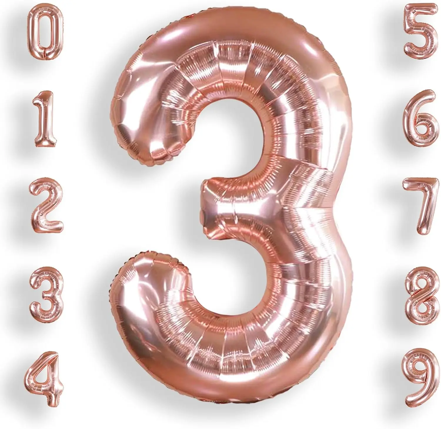 40 Inch Pink Number Balloon Large Metallic Digital Balloon Birthday Party Decoration Helium Foil Number Balloon for Wedding Anniversary Celebration Event Party Decor, Birthday Party, Wedding Reception, Engagement, Celebration Setup